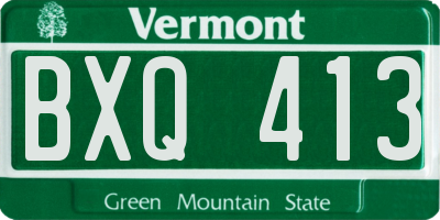 VT license plate BXQ413