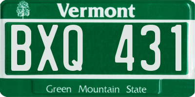 VT license plate BXQ431