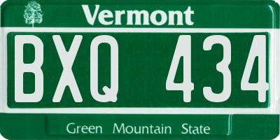VT license plate BXQ434