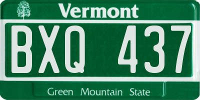 VT license plate BXQ437