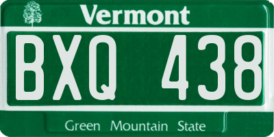 VT license plate BXQ438