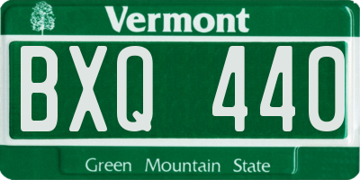 VT license plate BXQ440
