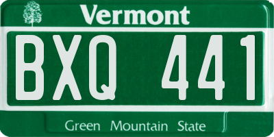 VT license plate BXQ441