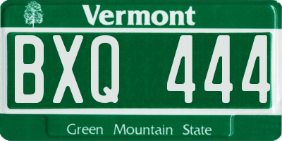 VT license plate BXQ444