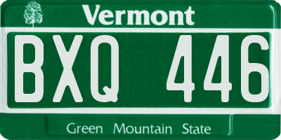 VT license plate BXQ446