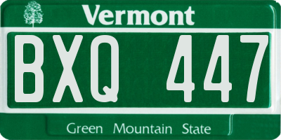 VT license plate BXQ447
