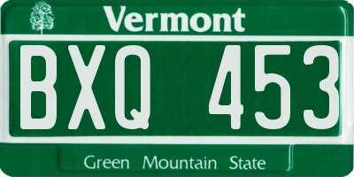VT license plate BXQ453