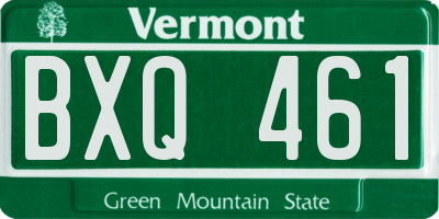 VT license plate BXQ461