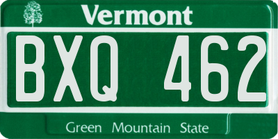 VT license plate BXQ462