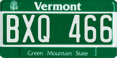 VT license plate BXQ466