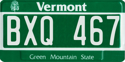 VT license plate BXQ467