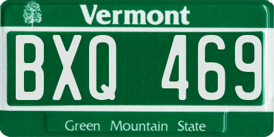 VT license plate BXQ469