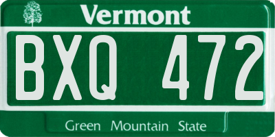 VT license plate BXQ472