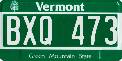 VT license plate BXQ473