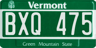 VT license plate BXQ475