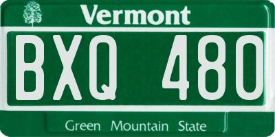 VT license plate BXQ480