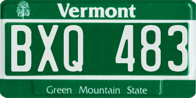 VT license plate BXQ483