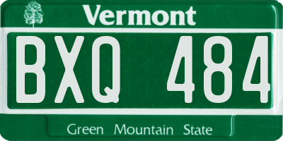 VT license plate BXQ484