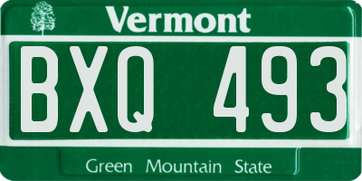 VT license plate BXQ493