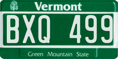 VT license plate BXQ499