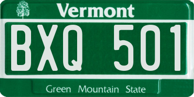 VT license plate BXQ501