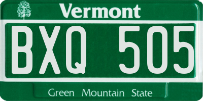 VT license plate BXQ505