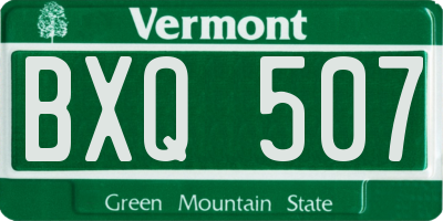 VT license plate BXQ507