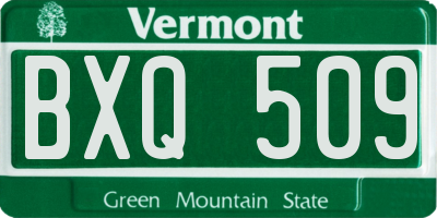 VT license plate BXQ509