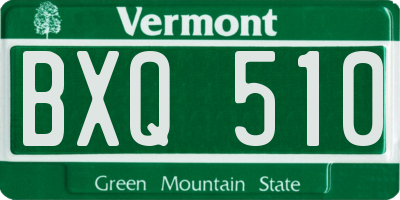 VT license plate BXQ510