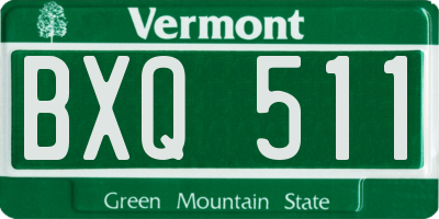 VT license plate BXQ511