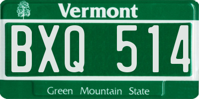 VT license plate BXQ514