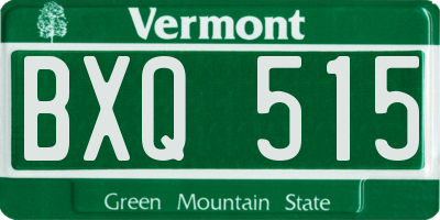 VT license plate BXQ515