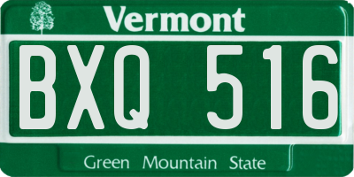 VT license plate BXQ516