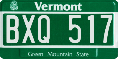 VT license plate BXQ517