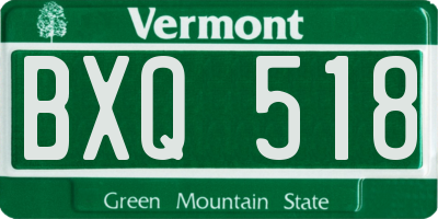 VT license plate BXQ518