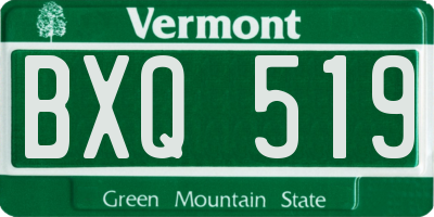 VT license plate BXQ519