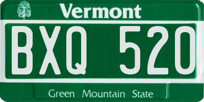 VT license plate BXQ520