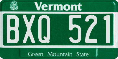 VT license plate BXQ521