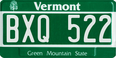 VT license plate BXQ522