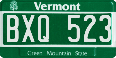 VT license plate BXQ523