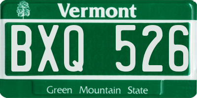 VT license plate BXQ526