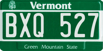VT license plate BXQ527