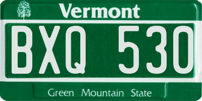 VT license plate BXQ530