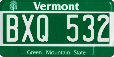 VT license plate BXQ532