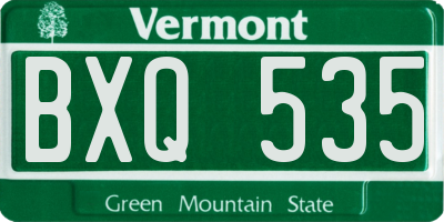 VT license plate BXQ535