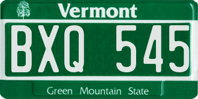 VT license plate BXQ545