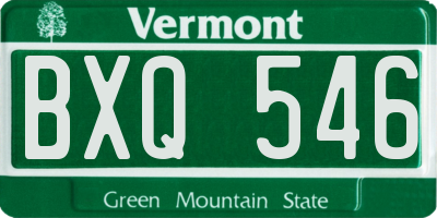 VT license plate BXQ546