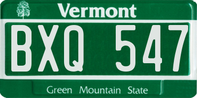 VT license plate BXQ547
