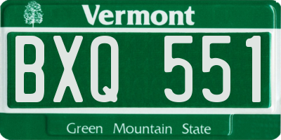 VT license plate BXQ551