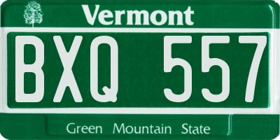 VT license plate BXQ557
